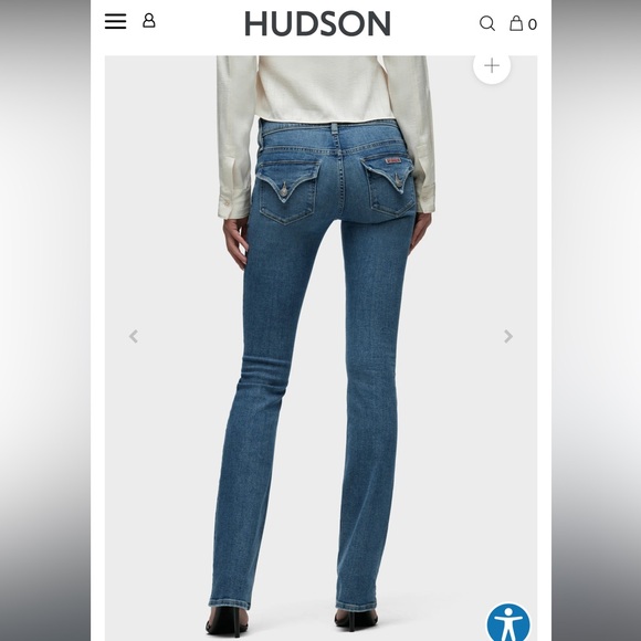 Hudson Los Angeles Beth Mid-Rise Baby Bootcut Jeans Size: 10 - Picture 1 of 7